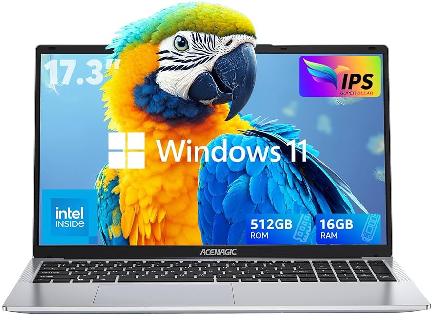 ACEMAGIC PC Laptop 17.3" FHD Netbook Intel N97 16GB RAM 512GB M.2 SSD 2.4G/5G Review