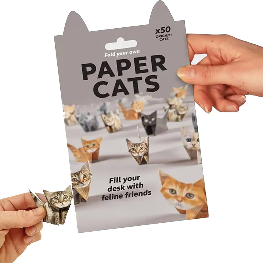 DIY Paper Cats - 50 Sheets DIY Origami Paper to Fold Cute Cat Figures, Fun Craft Activity for Adults & Kids, Desk Decoration & Gift for Cat Lovers (ca't, 50pcs) Review