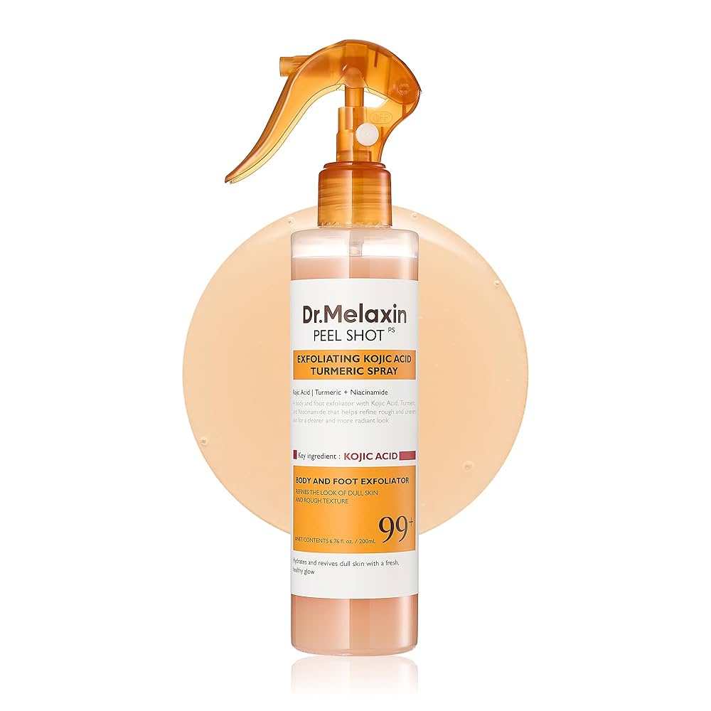 Dr.Melaxin Body Peel Shot Spray Face Peeling Kojic Acid Turmeric Spray 200ml Review