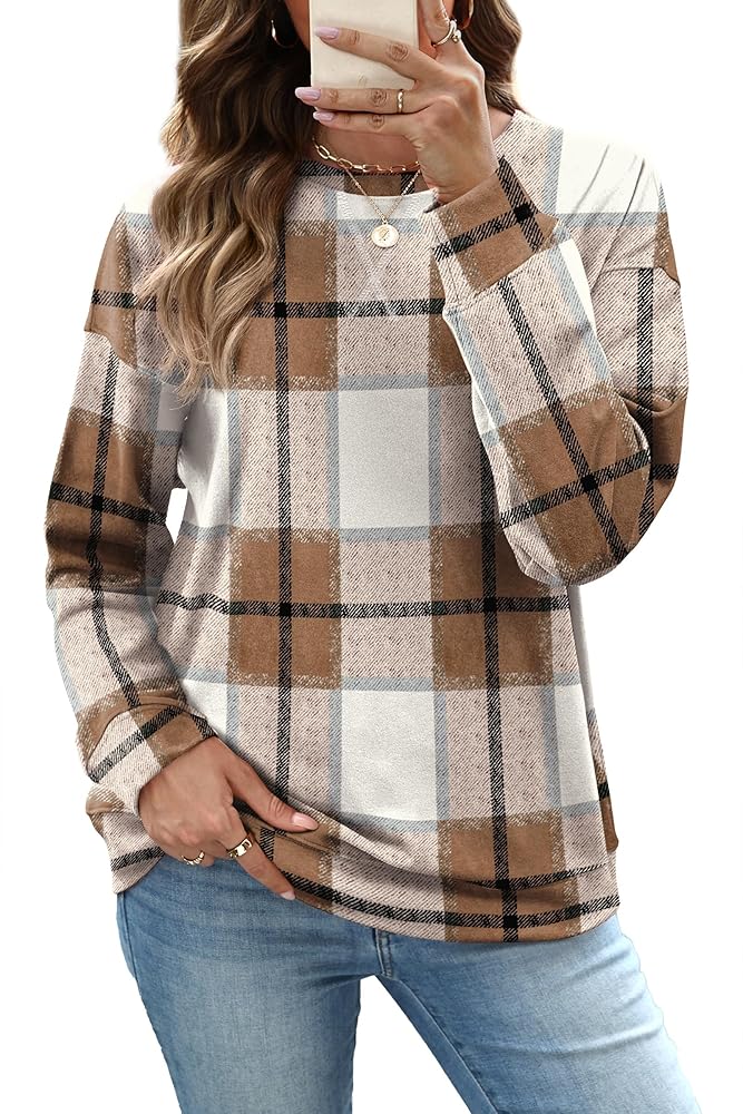 RUMIA Women's Crew Neck Sweatshirt Loose Pullover Long Sleeve Shirts Soft Tops for Women Fall Clothes 2025 Review